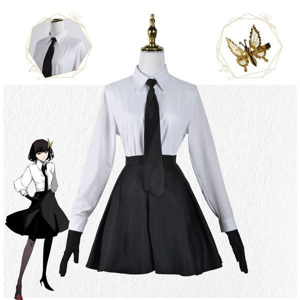 

anime costumes anime bungo stray dogs akiko yosano cosplay comes school uniform suit akiko yosano halloween role plays wig skirt z0602, Black