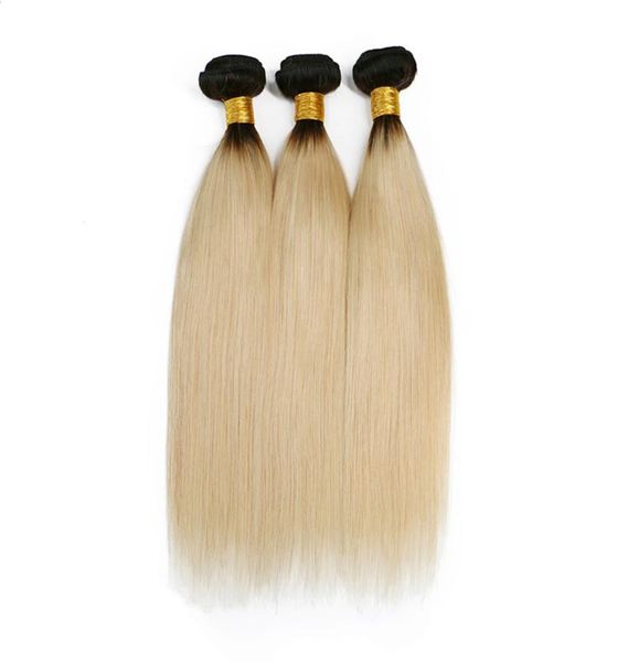

elibess hair ombre 1b 613 dark roots blonde 100g one piecebrazilian remy hair extension straight 100 human hair weave bundles do6857201, Black