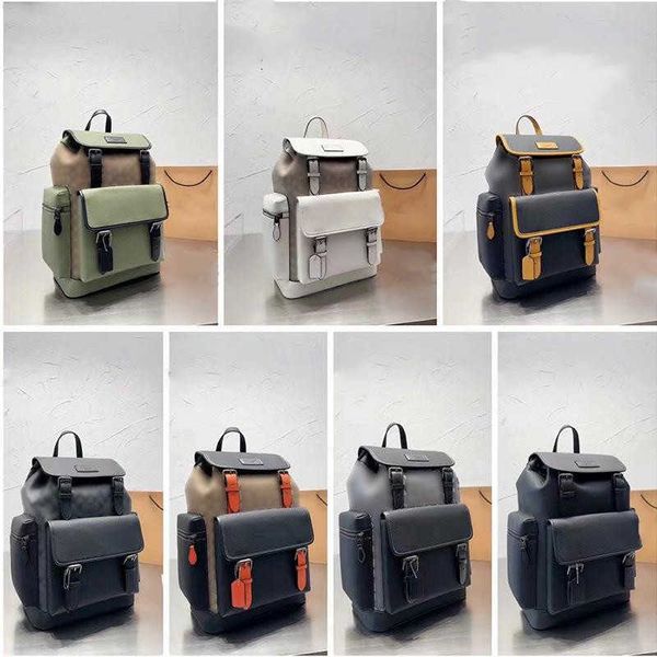 

designer backpack leather zipper and large pocket vertical new storage solid color men's and women's outdoor travel soft handling