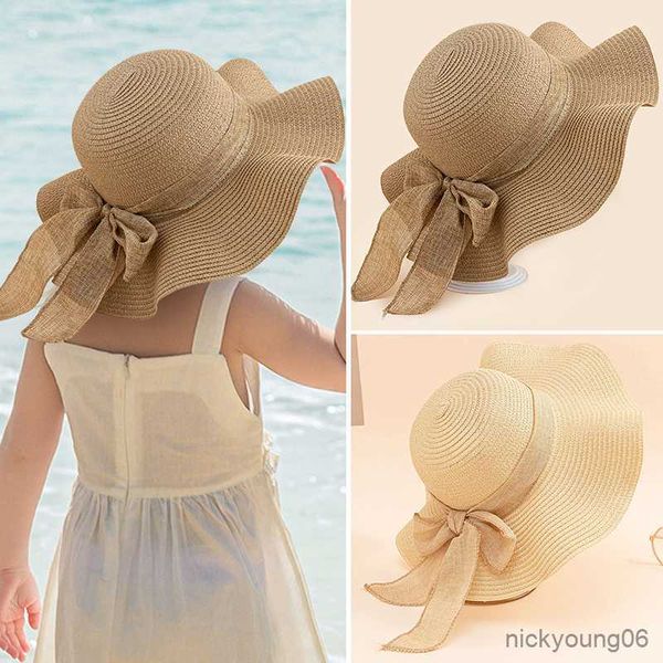 

hair accessories baby girl summer hat bowknot wide brim floppy hats for kids girls outdoor beach sun cap, Slivery;white