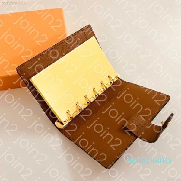 

medium small ring agenda cover designer womens fashion notebook credit card holder case luxury wallet iconic brown waterproof canvas