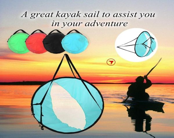 

108cm foldable kayak sail clear window downwind popup kayak canoe sail wind sail with storage bag7442220