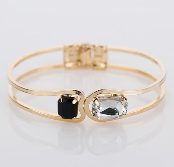 

fashion women bracelet gold color elegant jewelry fashion bud crystal bracelets bangles christmas gifts for women b0044734549, Black
