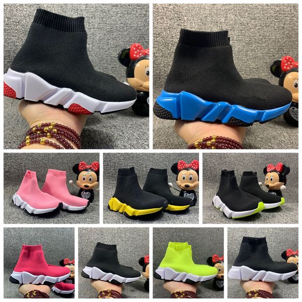 

2023 fashion boys girls sock kid casual baby shoes outdoors sports shoes paris designer triples light breathable black white classic pink gr