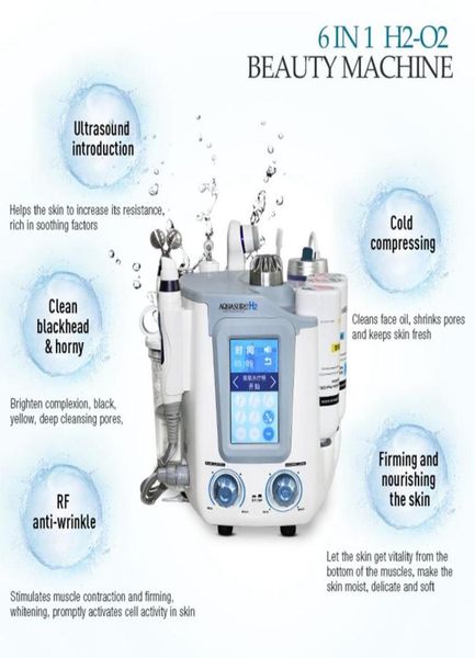 

6 in 1 aquasure h2 o2 water dermabrasion hydra facial machine bio lifting massage aqua peeling face care deep clean anti aging8353491