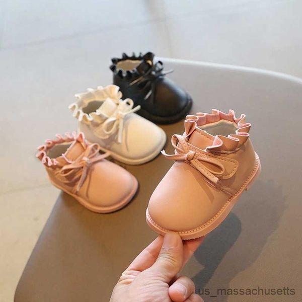 

sneakers little girls leather shoes spring autumn newborn baby boots ruffles babies kids girl shoe boot infant, Black;red