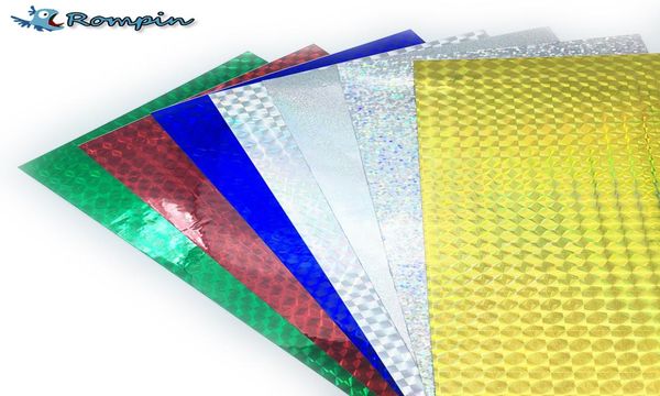

rompin 7pcs 1020cm holographic adhesive film flash tape lure making fly tying material metal hard baits change color sticker6930267