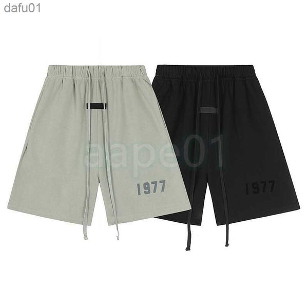 

mens shorts flocking printing letter solid sports pants couple high street shorts mens casual shorts womens hip hop street apparel s-xl l230, White;black