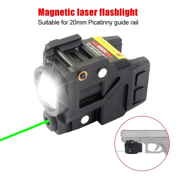 

tactical green dot laser sight+500lm white light magnetic airsoft compact aiming light for 20mm rail