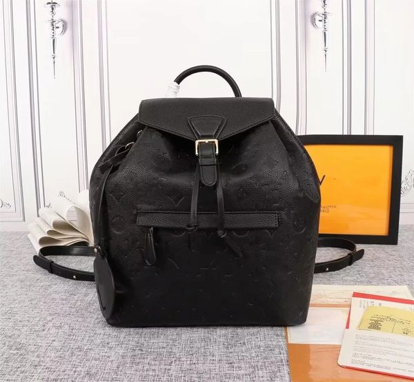 

luxury designer genuine leather 7a backpacks montsouris women brown backpacks cowhide leather letter flower backpack embossed mens purses pa