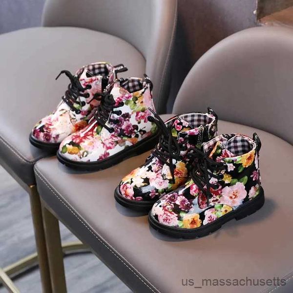 

sneakers children boots boys girls boots baby elegant floral flower print sneakers kids shoes boots baby toddler fashion boots, Black;red