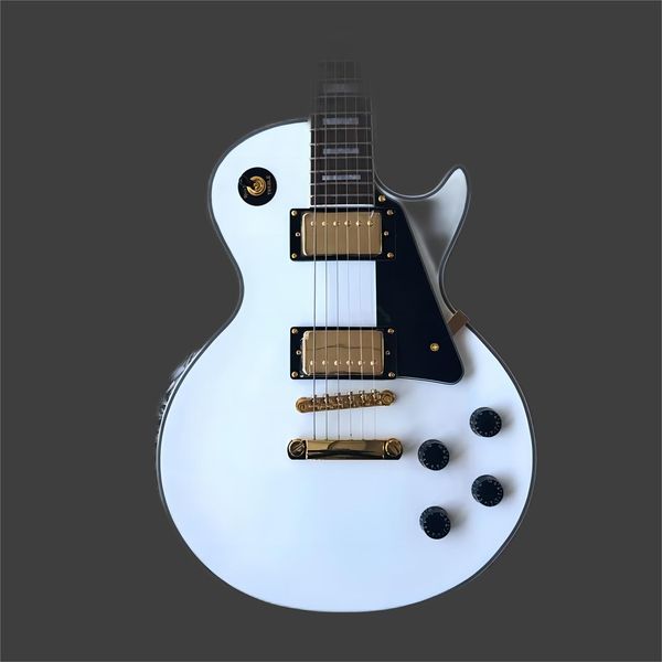 

custom electric guitars with white and gold hardware make fast guitars258