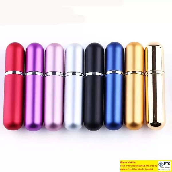 

5ml portable mini aluminum refillable perfume bottle with spray empty makeup containers with atomizer rechargeable self pump essential