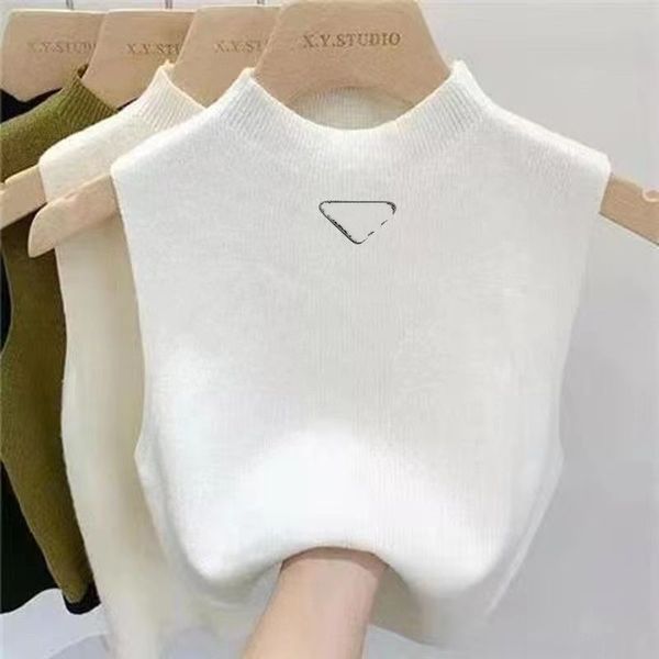 

designer women clothe vest spring and summer womens vests sweaters spring fall loose letter waistcoat jumper woman round neck pullover knits, White
