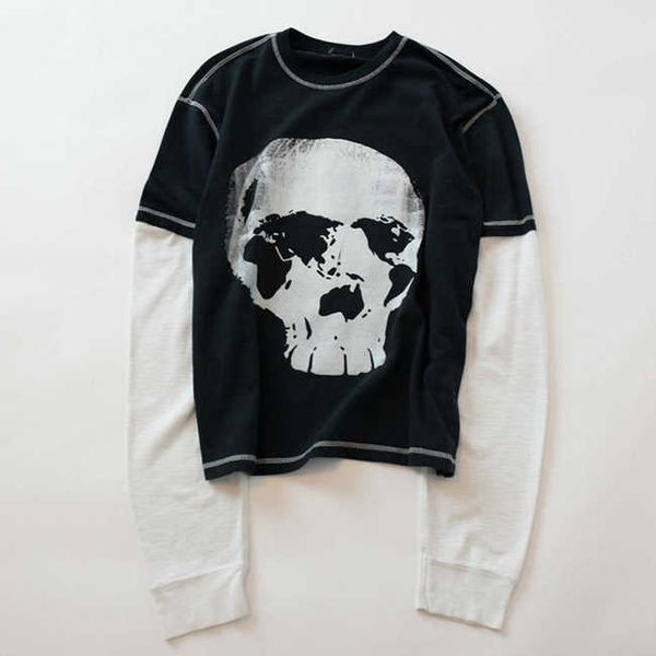 

long ruyi sleeve t-shirt skull custom printed men's longsleeve t-shirts d5sd, White;black