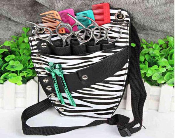 

hair trimmer pu leather rivet hair scissor bag clips bag hairdressing barber scissor holster pouch holder case with waist shoulder3435846