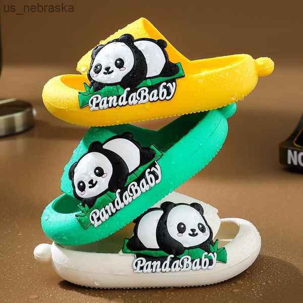 

kids slippers for boys cute panda summer beach indoor baby slippers cute girl shoes home soft nonslip children slippers l230518