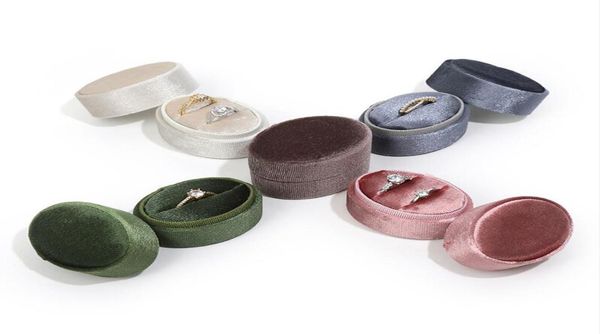 

velvet jewelry storage box oval proposal ring box double rings earrings display collection boxes8592948, Black;white