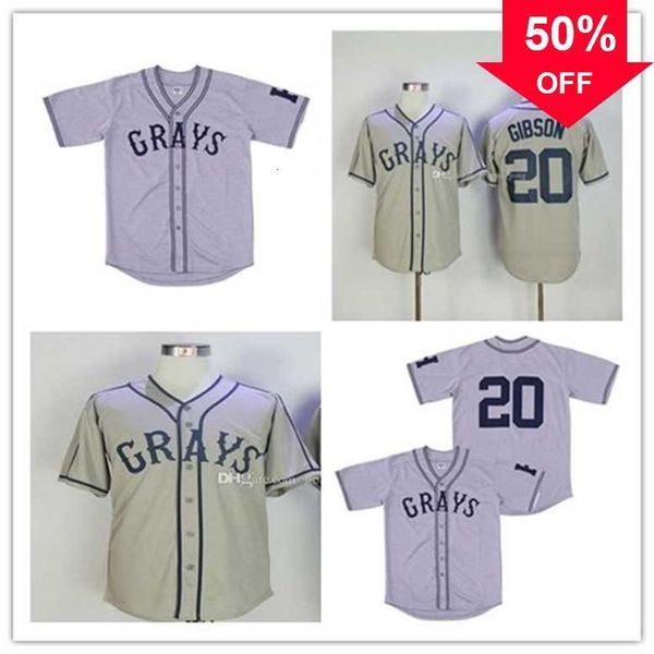 

xflsp glamitness fashion homestead grays negro league button down baseball jerseys 20 josh gibson embroidery sports shirts high quality, Black