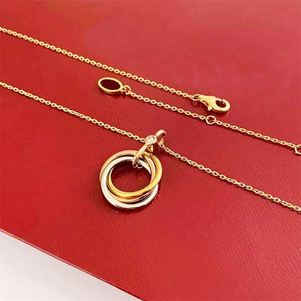 

womens silver necklace double rings pendants necklaces solid gold chain mens cutomize steel 18k gold filled link chains gold necklace women
