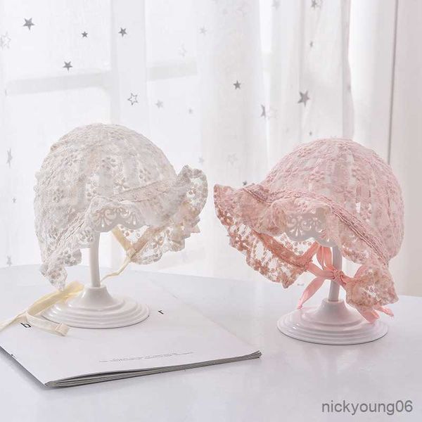 

hair accessories princess mesh baby hat spring summer solid color infant beanies cap sweet soft hollow out sun newborn girl, Slivery;white