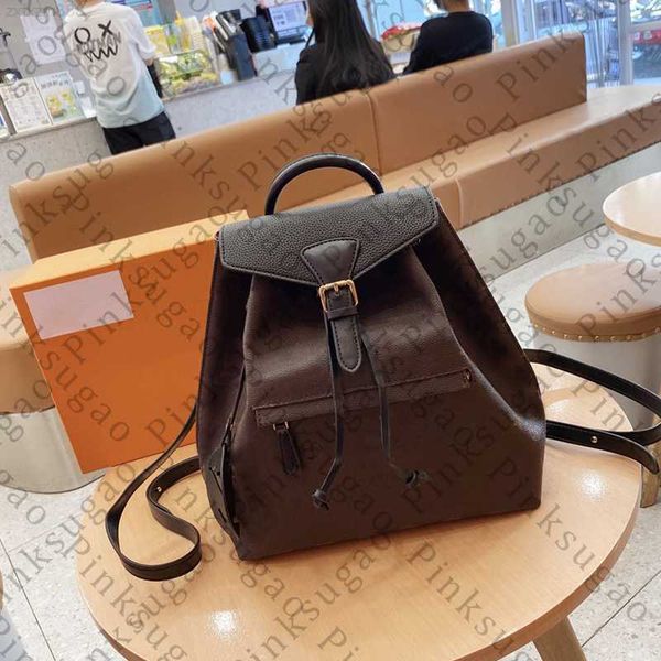 

pink sugao designer backpack handbag genuine leather large capacity travel shoulder bag luxury fashion backpacks flower printed 0309-75