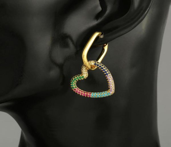 

dangle chandelier chunky earrings 3a zircon geometric star heart shape oval lock gold earring party jewelry5401952, Silver