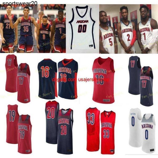 

custom ncaa college arizona wildcats basketball jersey 4 chase jeter max hazzard alec spence kory jones matt weyand 55 jake desjardins custo, Black;red