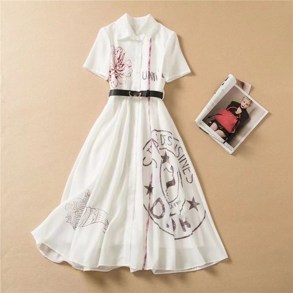 

2023 latest ink printing dress business leisure suitable, Black;gray