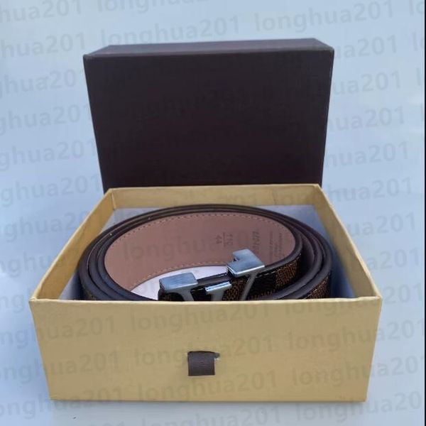 

designer letter belt head layer cowhide smooth buckle black gold buckle lattice luxury double sided lbv luxury brand box 20colors, Black;brown