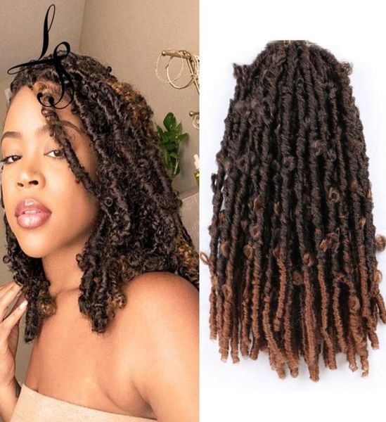 

14quot butterfly locs crochet hair distressed 20strandspcs crochet braids goddess pre looped bob locs pre braiding bs15q5845915, Black