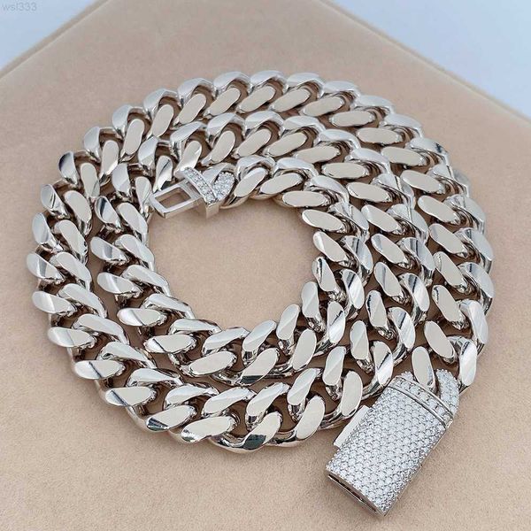 

new model designs fashion jewelry vvs moissanite clasp 13mm sterling silver cuban chain 925 silver hand chain for men