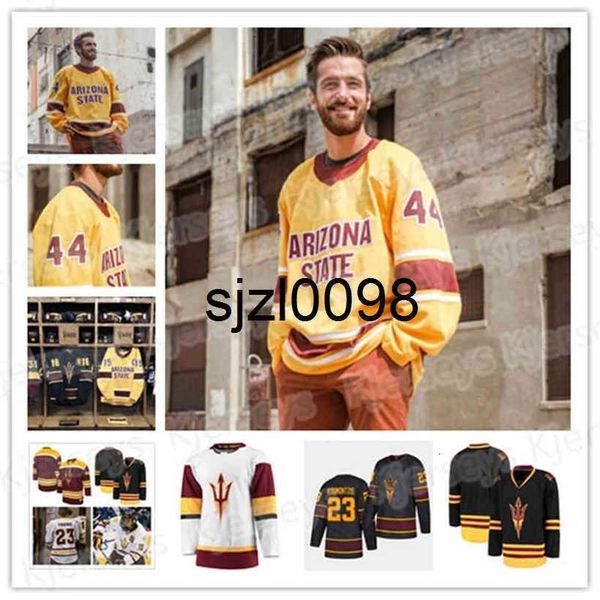 

sj98 ceocustom asu hockey 1975 jersey arizona state sun devils connor stuart gvido jansons jacob wilson johnny walker ncaa college jerseys 2, Black