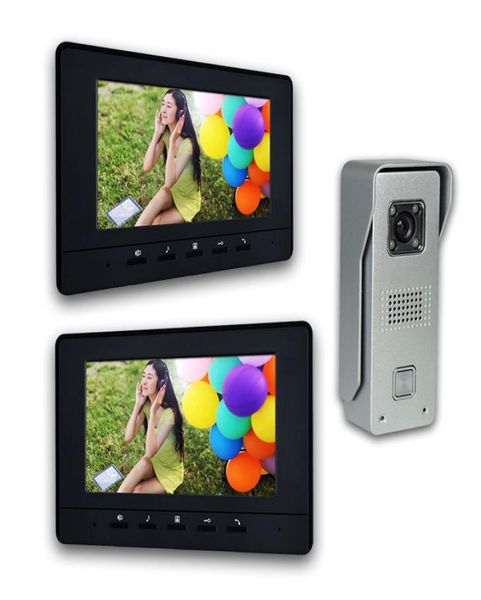 

7 inch lcd monitor wired video doorbell intercom system video door phone aluminium alloy camera video intercom doorphone kit 2mon1334479