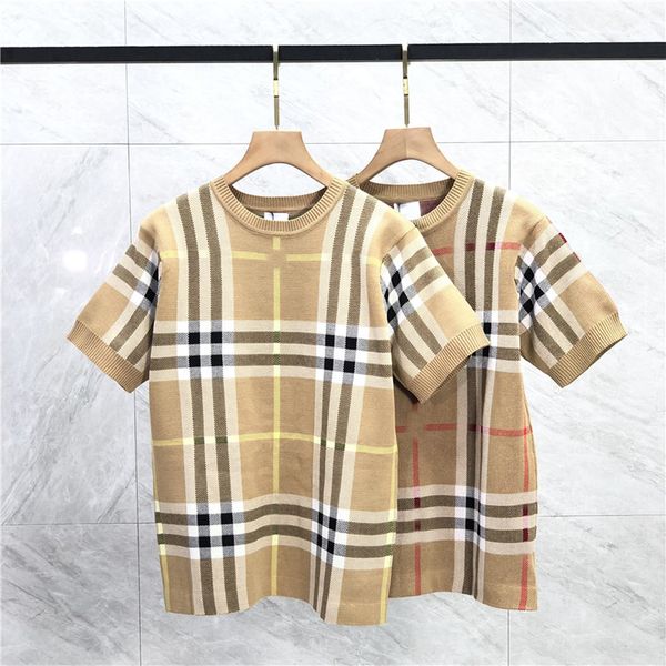 

striped knitted short sleeved t-shirt man fashion designer clothes outdoor casual street crew neck tees heavy fabric selling luxury mens t-s, White;black