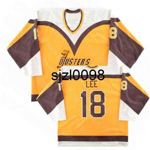 

sj98 dusters lee hockey jersey 42 jim o'brien 7 goldthorpe18 brian binghamton embroidery sewing jerseys custom name and number, Black
