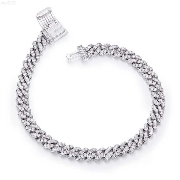 

6mm sterling silver 925 jewellery vvs moissanite cuban chain necklace men