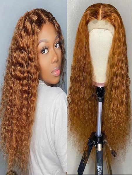 

long curly frontal wig brazilian human hair light brown color synthetic lace front wigs for black women 180 density2030506