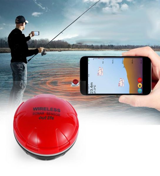 

outlife portable wireless sonar fish finder fishing sounder sensor bluetooth depth sea lake fish detect device for ios android4315841