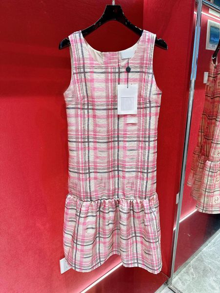 

2023 women casual dresses luxury brand loose o-neck sleeveless dress fashion lady casual high waist dress designer female elegant dress, Black;gray