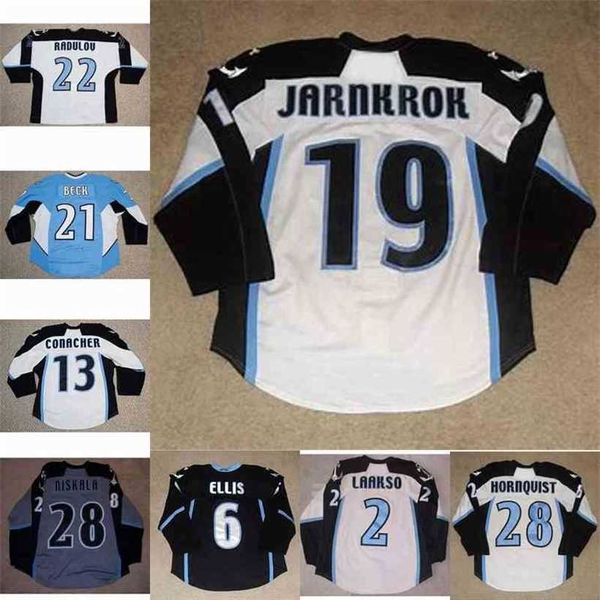 

c2604 thr milwaukee admirals 2 teemu laakso 6 ryan ellis 28 janne niskala 22 alex radulov 21 beck 19 calle jarnkrok 13 conacher hockey jerse, Black
