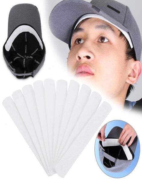 

10pcs disposable hat anti sweat pads invisible antidirty baseball cap absorbing stickers strip stick liner4768424, Blue;gray