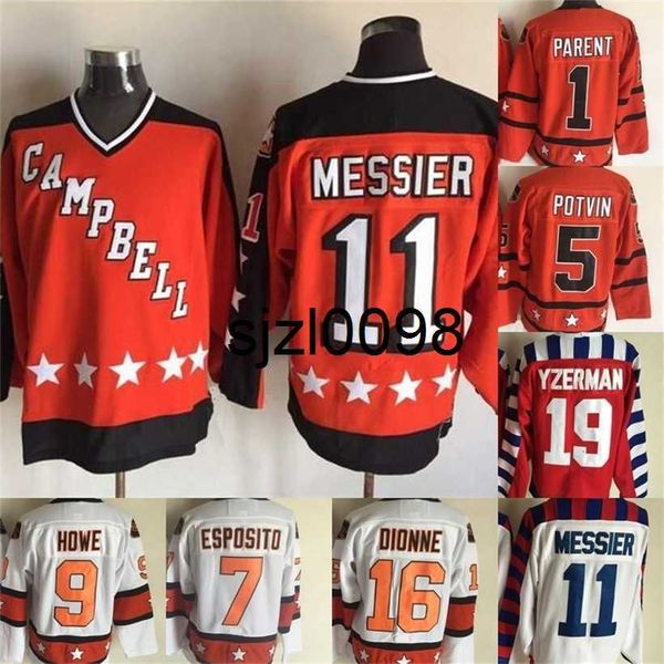 

sj98 campbell all star game jerseys 1 eddie giacomin 16 marcel dionne 4 bobby orr 7 paul coffey 10 guy lafleur 11 mark messier hockey jersey, Black
