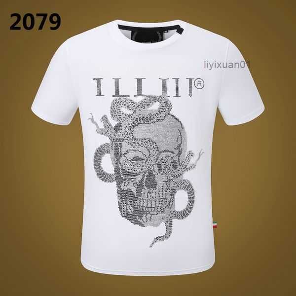 

phillip plain men designer pp skull diamond shirt short sleeve dollar brown bear brand tee o-neck skulls tshirt tees pp2079 16 3pyf, White;black