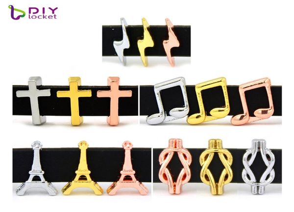 

10pcs 8mm slide charms fit for 8mm wristband bracelet belt pet collar zinc alloy lssc3133487344455, Black