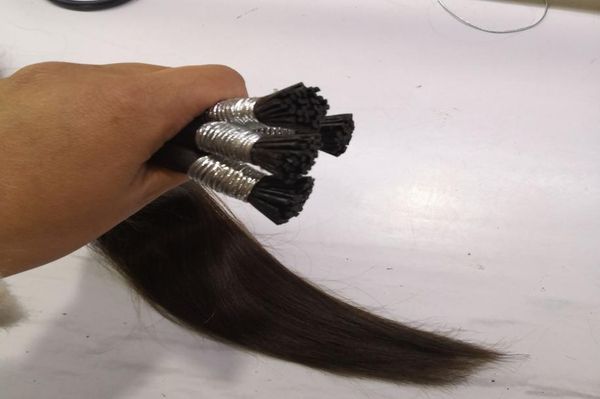 

straight human pre bonded fusion hair i tip stick keratin remy hair extension 10gs 100g2760506, Black