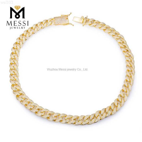 

iced out 925 sterling silver cuban link chain 18mm moissanite diamond hip hop jewelry