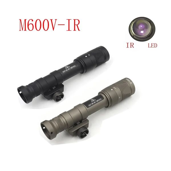 

tactical airsoft sf m600v m600v ir light led frashlight ir infrared output hunting scout light for 20mm picatinny rail-bk