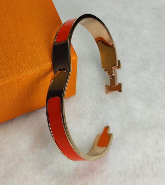 

letter 12mm h bracelet chaopai buckle enamel emma titanium steel clasp bracelet f11302ayw4765173, Black