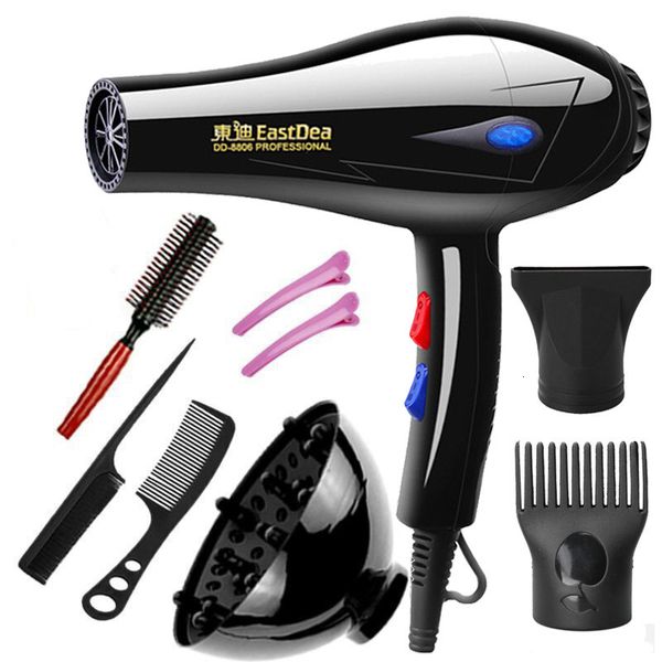 

Hair Dryers EU Plug 2100w Professional hair blow dryer for salon home use hairdryer with nozzles travel cold air adjustment 230603, Black